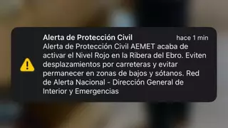 La dana obliga a enviar una alerta masiva a móviles en Zaragoza por primera vez en la historia