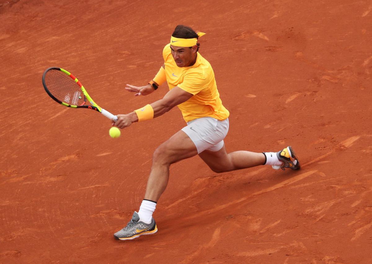 Tennis - ATP 500 - Barcelona Open - Real Club de Tenis Barcelona-1899, Barcelona, Spain - April 29, 2018   Spain’s Rafael Nadal in action during the final against Greece’s Stefanos Tsitsipas   REUTERS/Albert Gea