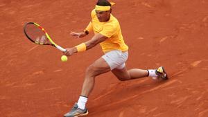 Tennis - ATP 500 - Barcelona Open - Real Club de Tenis Barcelona-1899, Barcelona, Spain - April 29, 2018   Spain’s Rafael Nadal in action during the final against Greece’s Stefanos Tsitsipas   REUTERS/Albert Gea