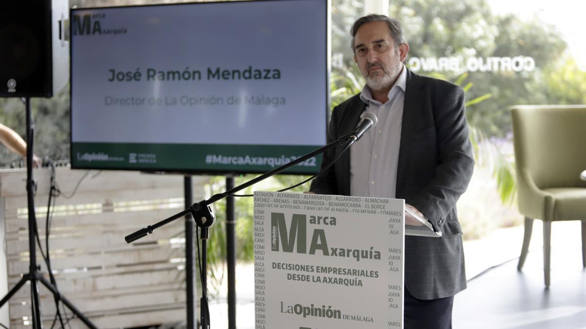 José Ramón Mendaza, director de La Opinión, durante su intervención en Marca Axarquía