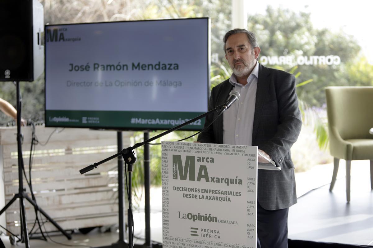 José Ramón Mendaza, director de La Opinión, durante su intervención en Marca Axarquía