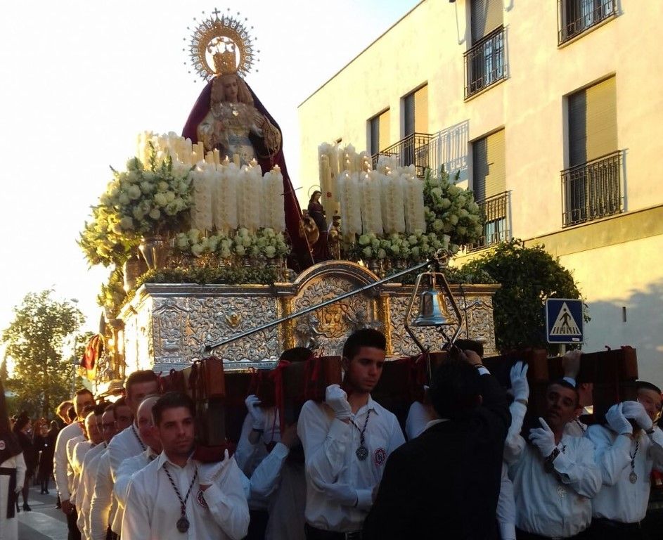 La Virgen del Tránsito, imagen que procesiona el Miércoles Santo, junto al Cristo del Calvario.