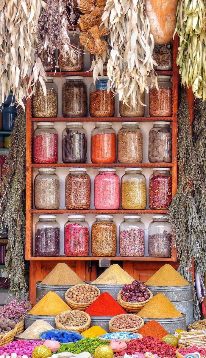 Puesto de especias en Marrakech