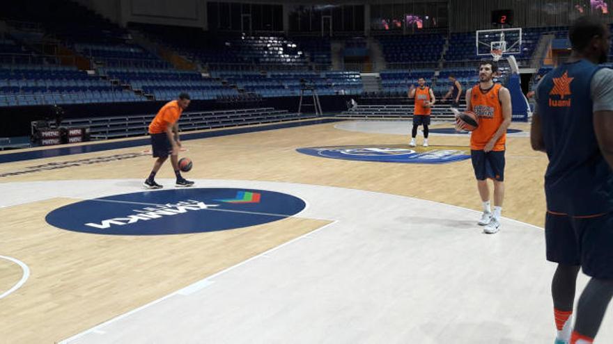 El Valencia Basket entrenó este jueves en Moscú.