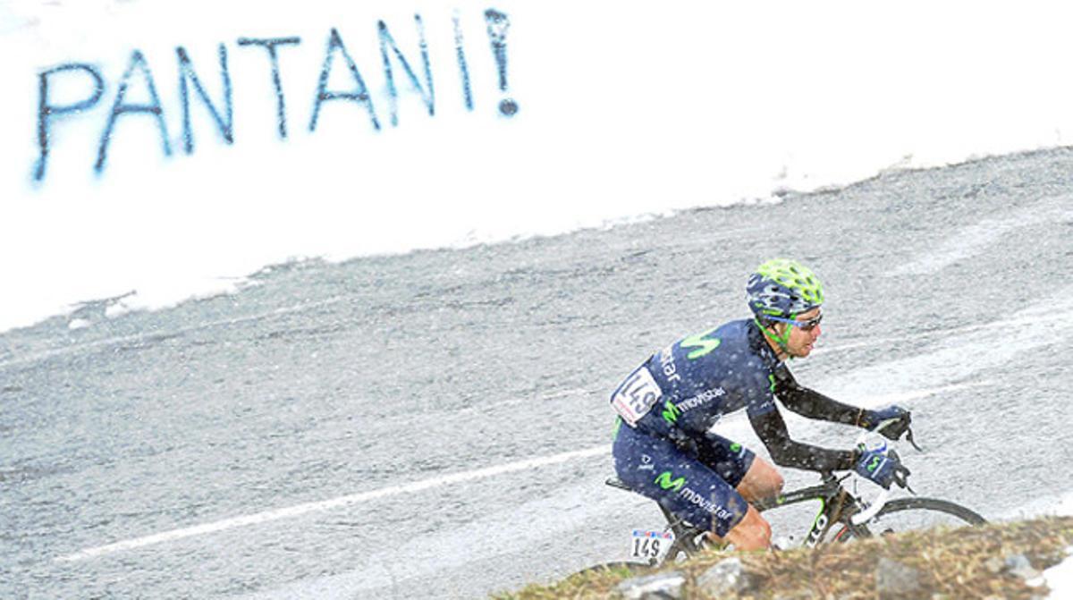 Giovanni Visconti, durant l’ascens del Galibier, en la 15a etapa del Giro.