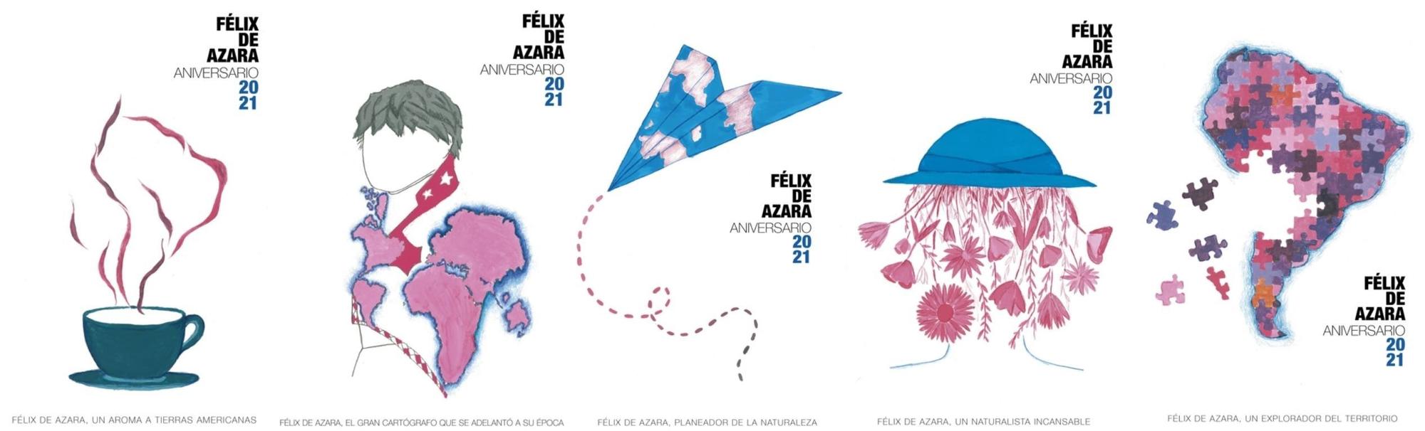 Carteles de los estudiantes de 4º de ESO dedicados al naturalista aragonés Félix de Azara.