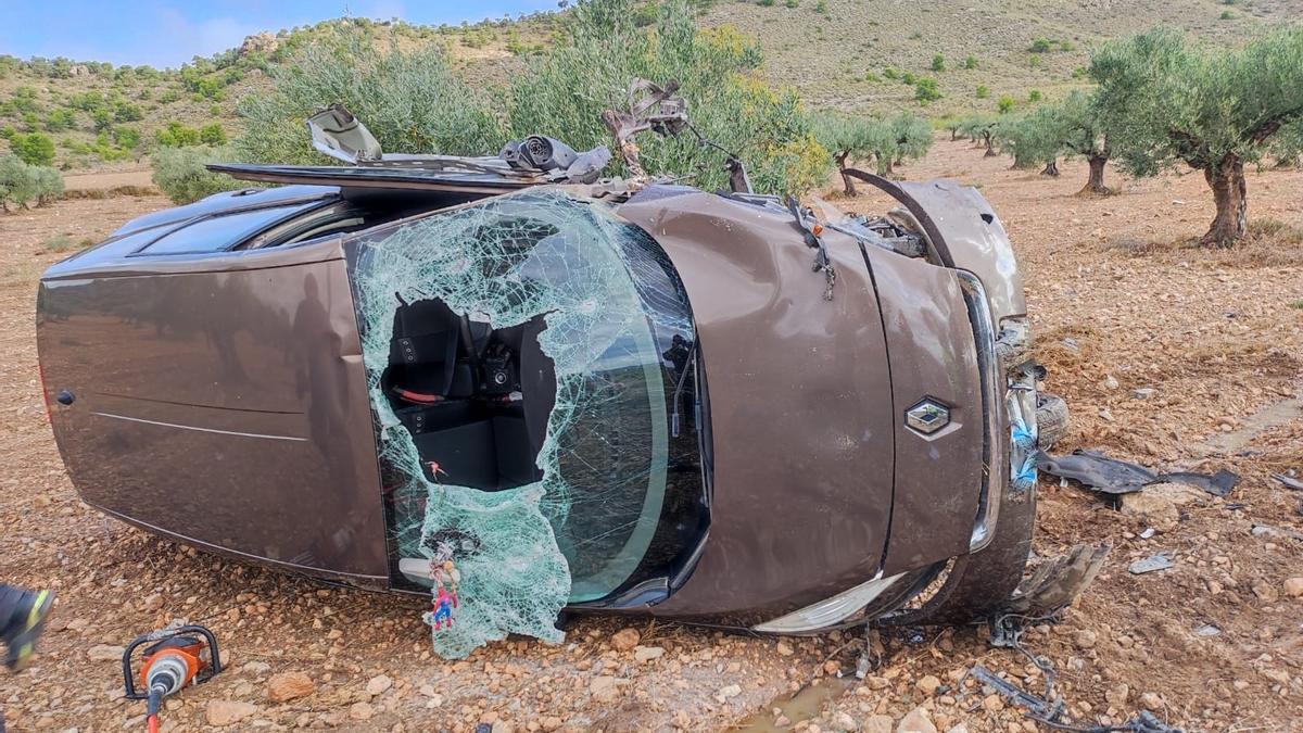 El vehículo, tras el accidente.