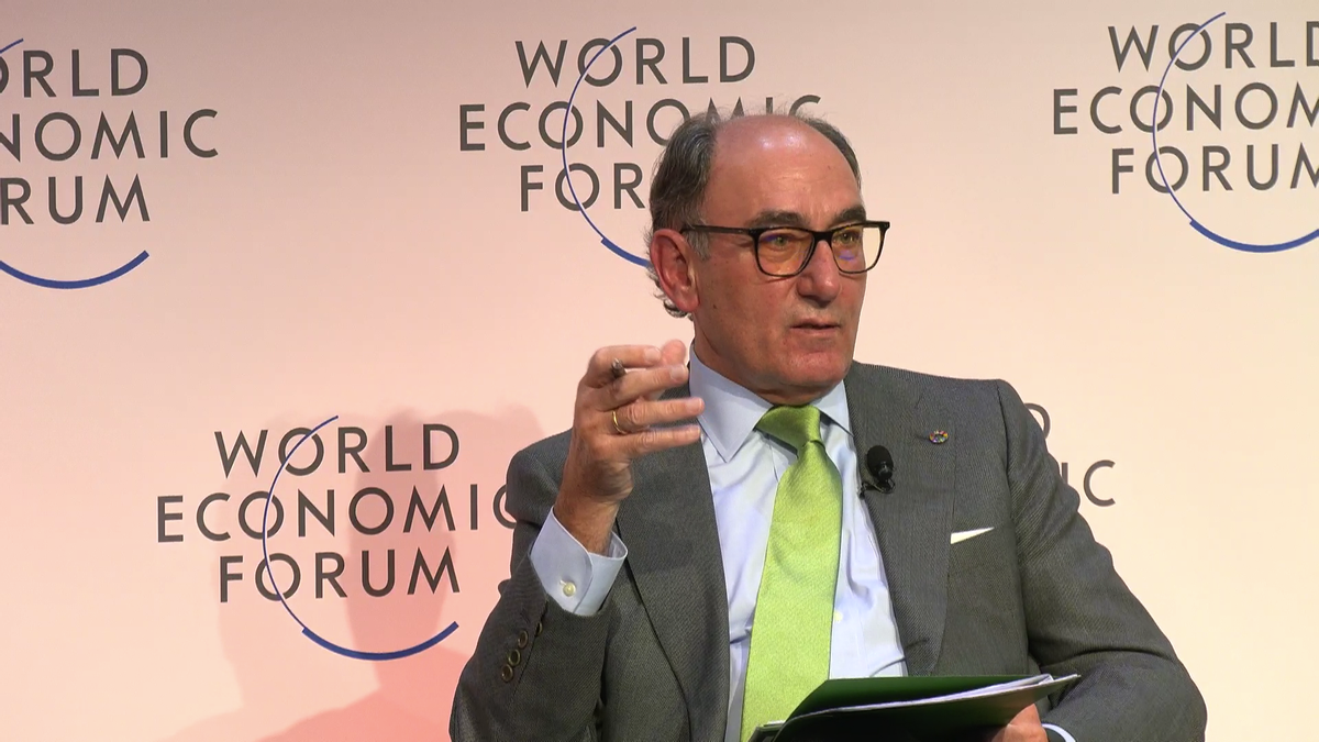 El presidente de Iberdrola, Ignacio Sánchez Galán, en el Foro de Davos.