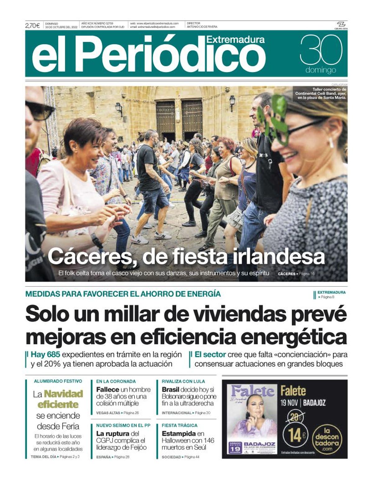 Consulta la portada correspondiente al día 30 de octubre de 2022