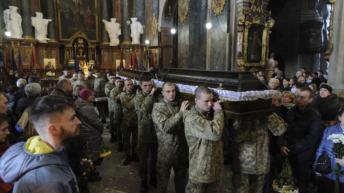 Funeral ceremony for Ukrainian soldiers in Lviv