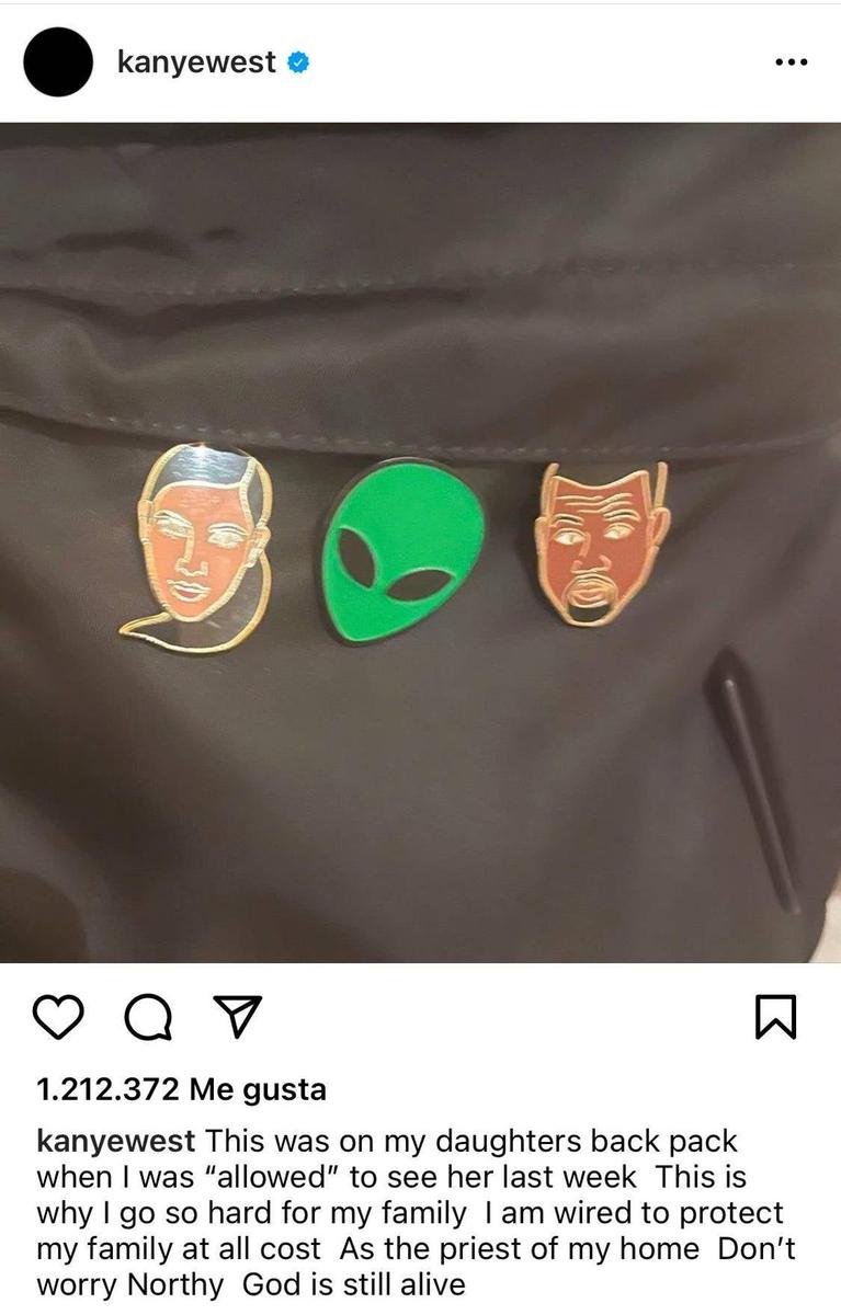 Kanye West publica una foto de la mochila de North