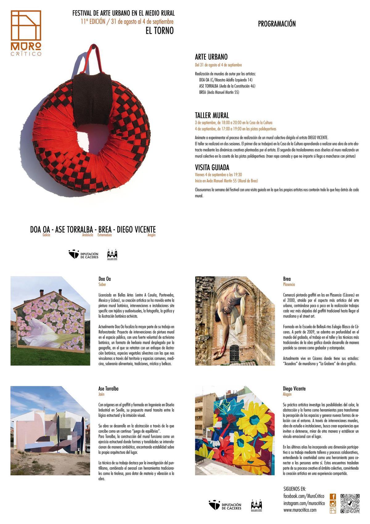 Programación del festival.