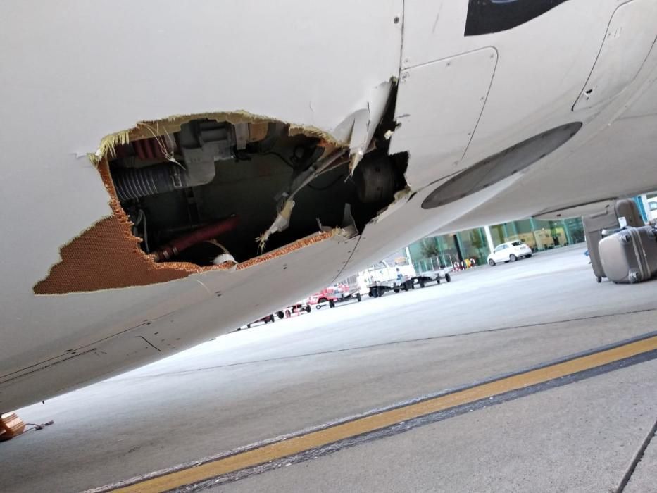 Un avión se sale de pista en el aeropuerto de Palma e impacta contra una baliza de señalización