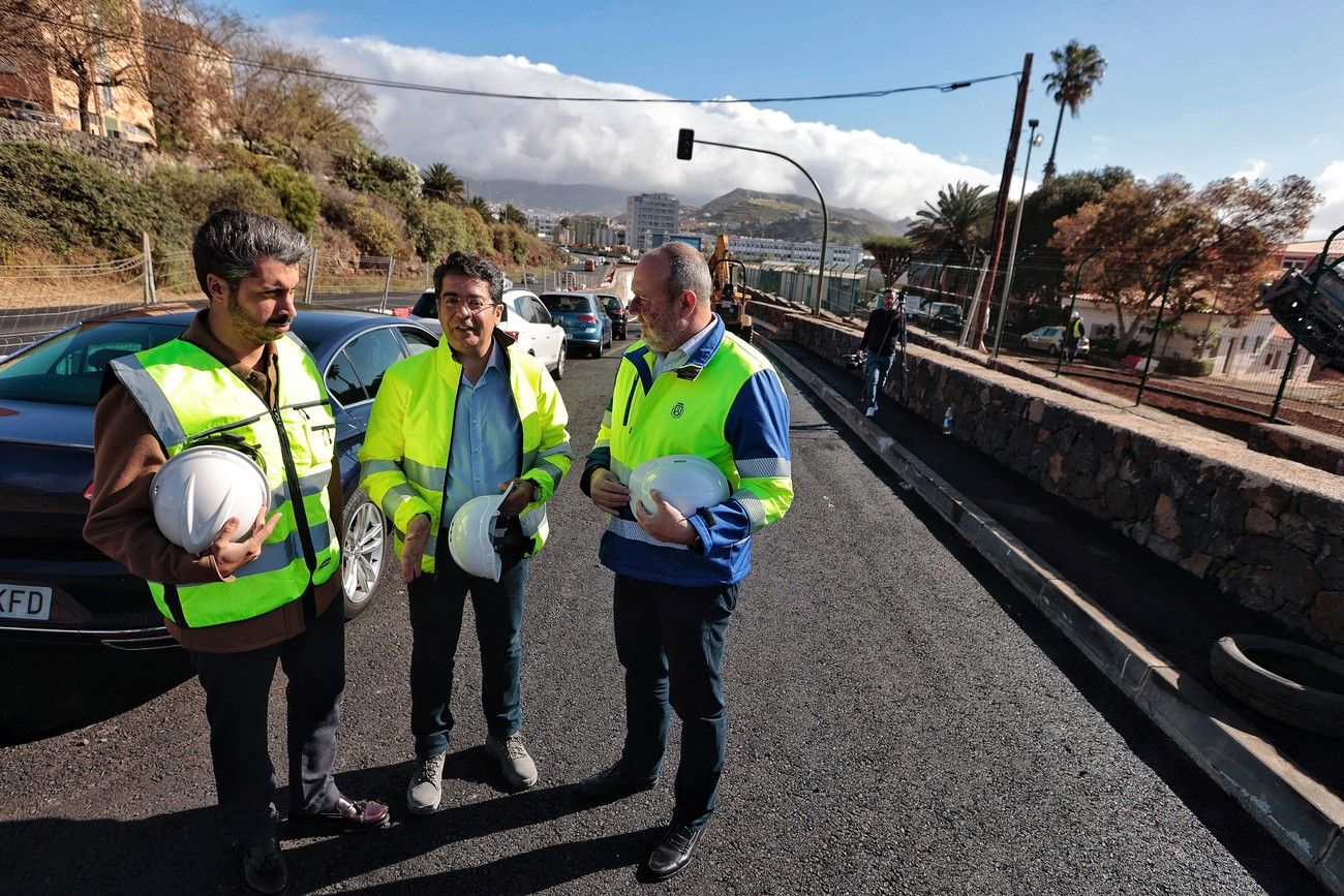 Visita a las obras del desvío de la carretera de La Esperanza (TF-24) a la altura de la rotonda del Padre Anchieta