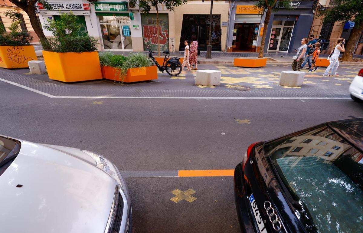 Zona naranja en la supermanzana de la Petxina