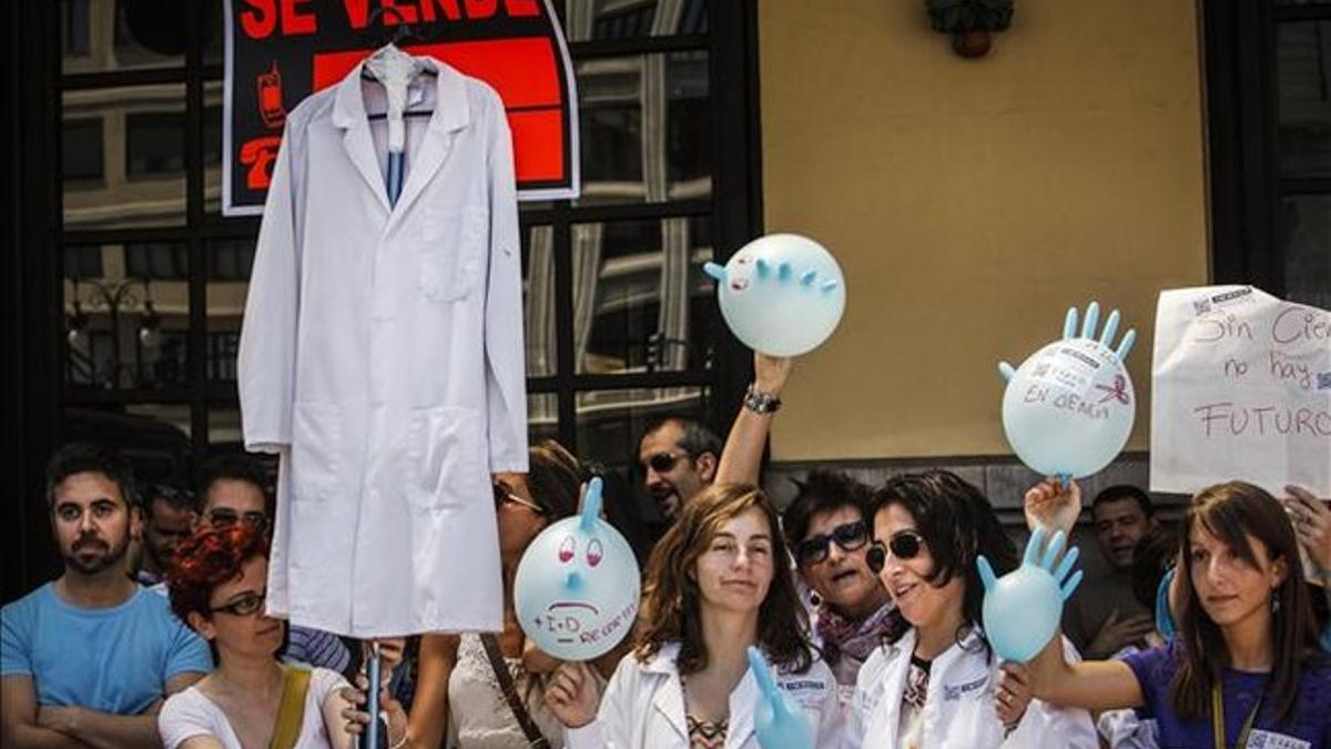 Protesta de los científicos en Valencia.