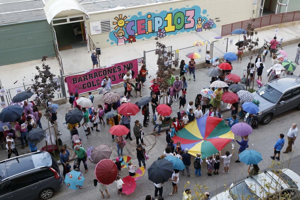 Protestas en el CEIP 103 de Valencia.