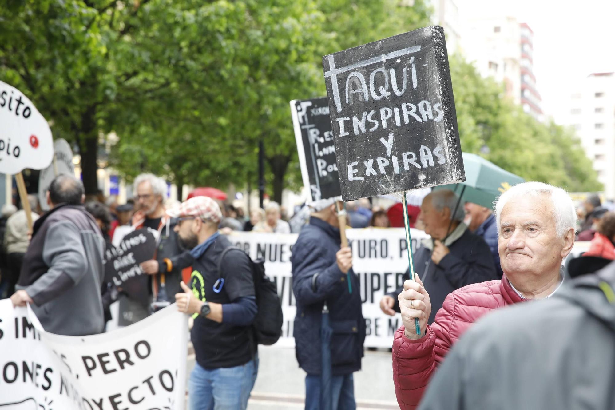 Así fue la gran manifestación contra la contaminación por las calles de Gijón (en imágenes)