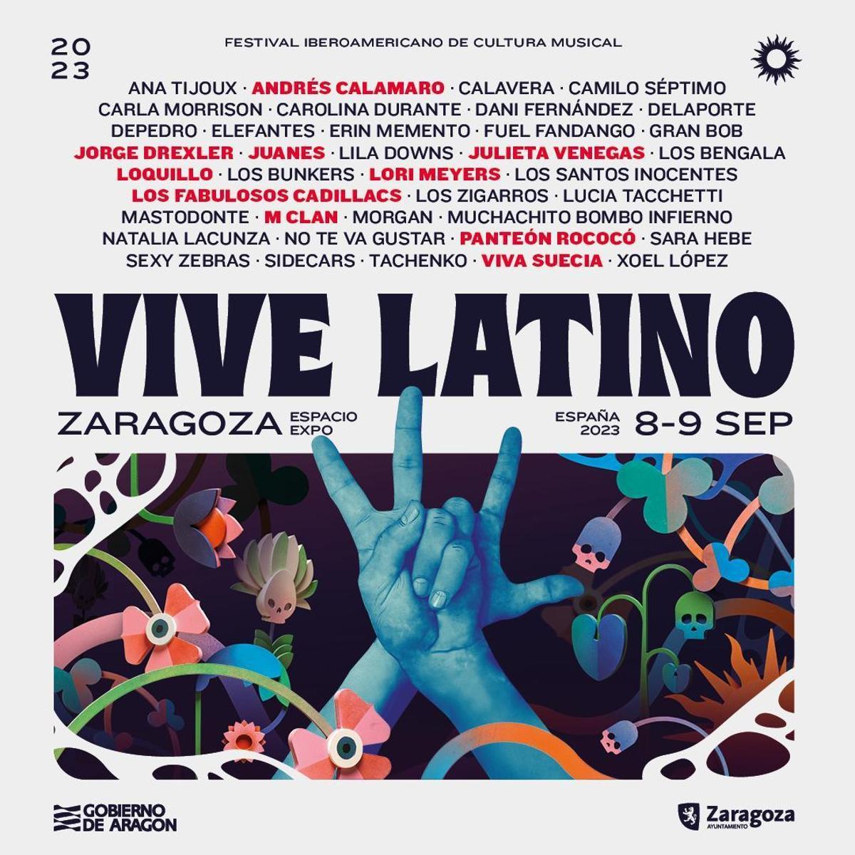 Cartel del Vive Latino Zaragoza de 2023.