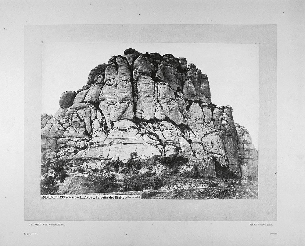 Vista de la penya del Diable, de Montserrat, obtinguda el setembre del 1871