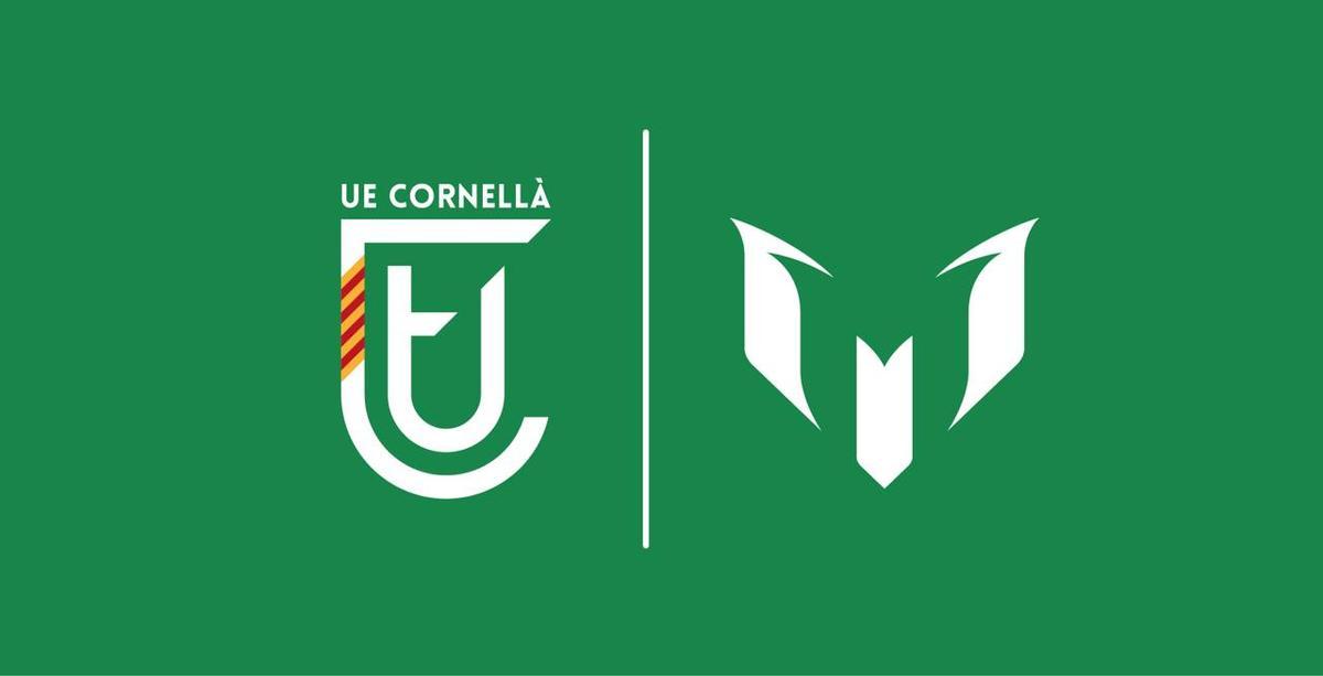 El logo del Cornellà con el de Leo Messi ya luce en la web del club