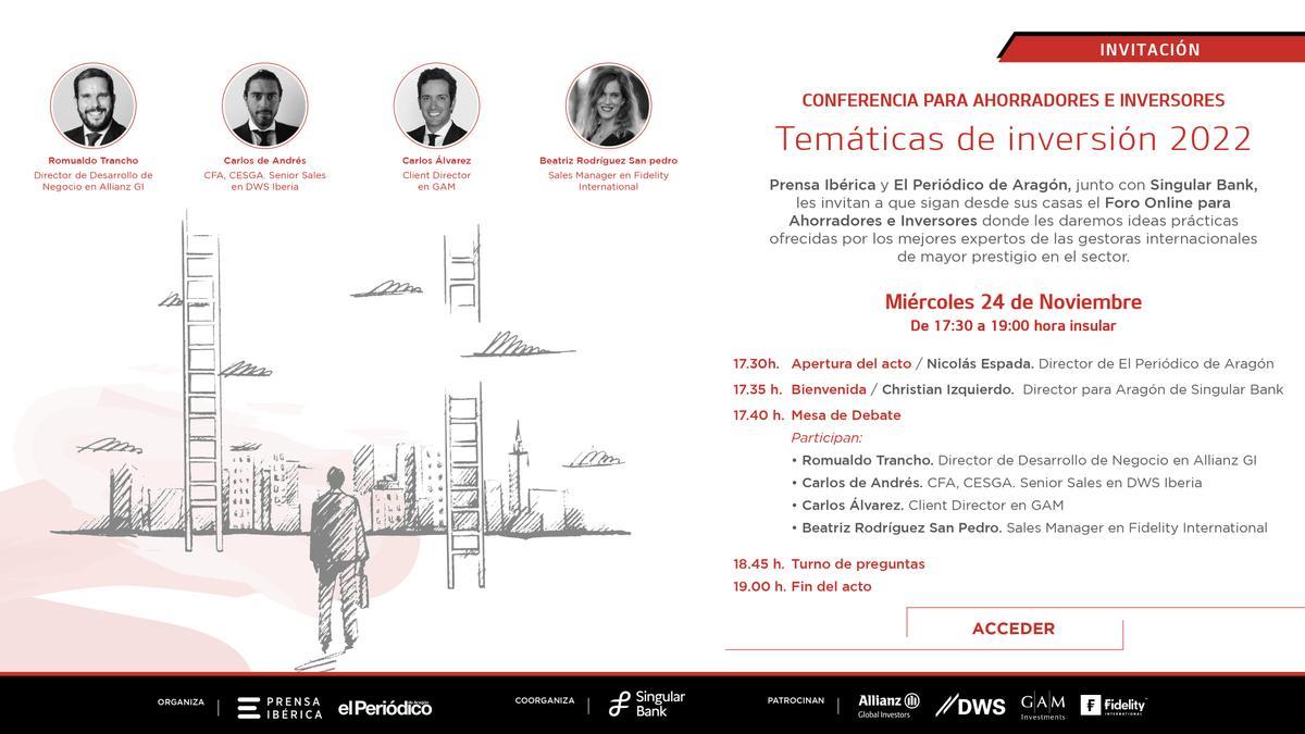 Invitacion foro online ahorradores e inversores Singular Bank.