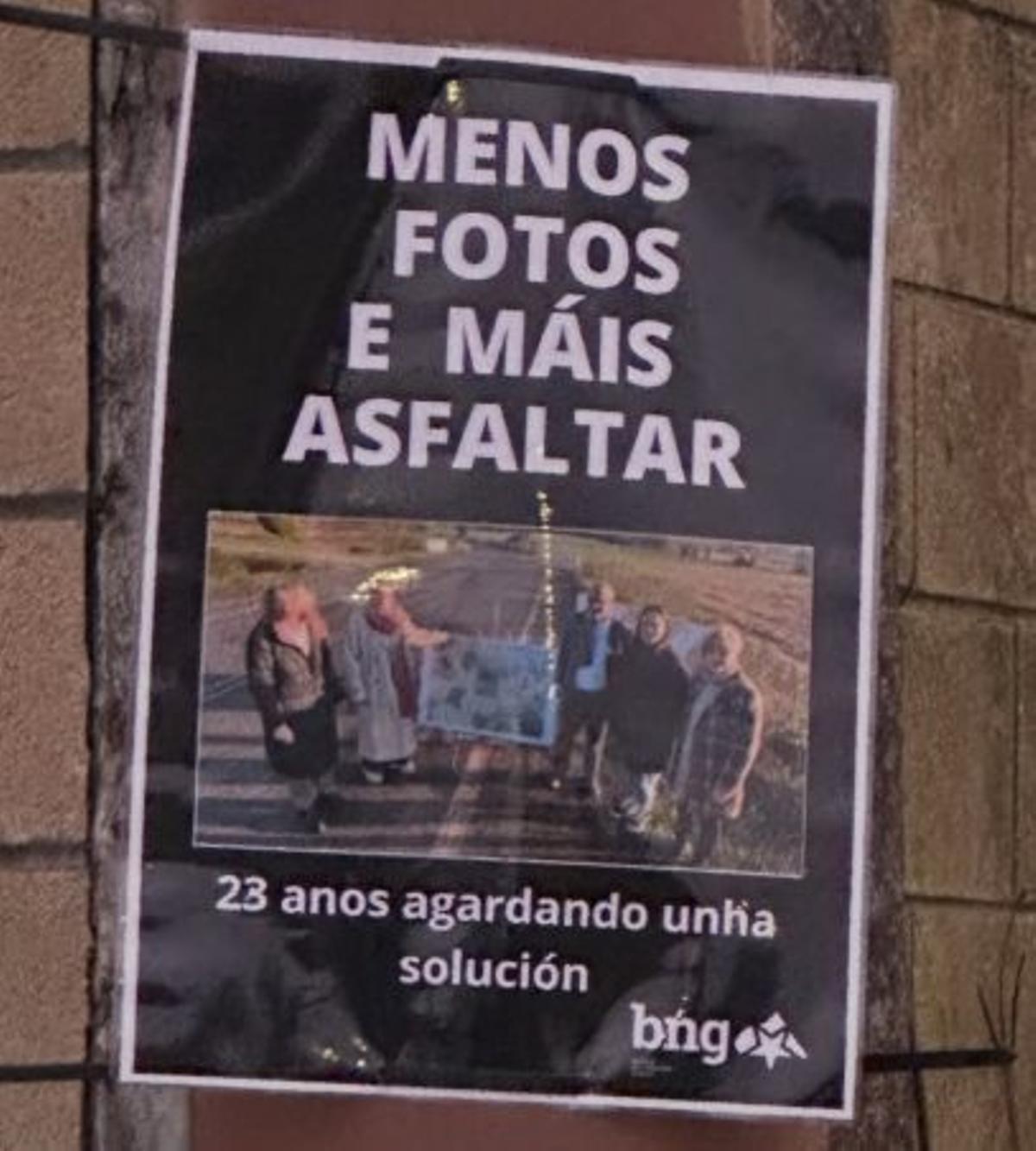 Cartel para exigir asfaltados.