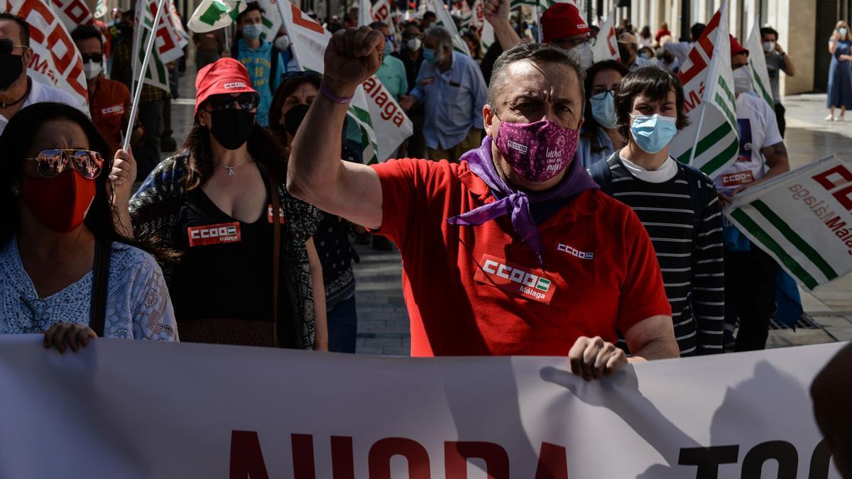 Manifestación del Primero de Mayo en Málaga capital