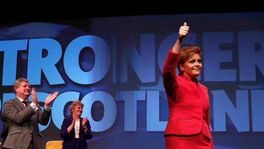 Sturgeon, el sábado, en la clausura del congreso del Partido Nacionalista Escocés, en Aberdeen.