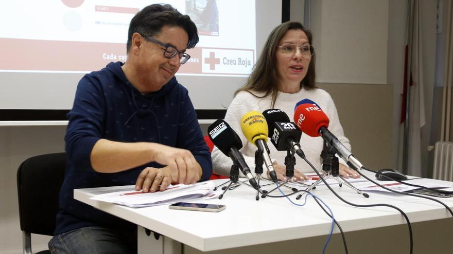 Jordi Martori i Pilar Millan durant la presentació de l&#039;últim observatori de la Creu Roja