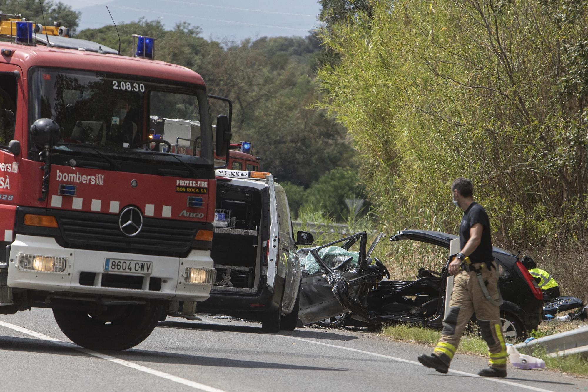 Accident a l'N-II a Fornells de la Selva