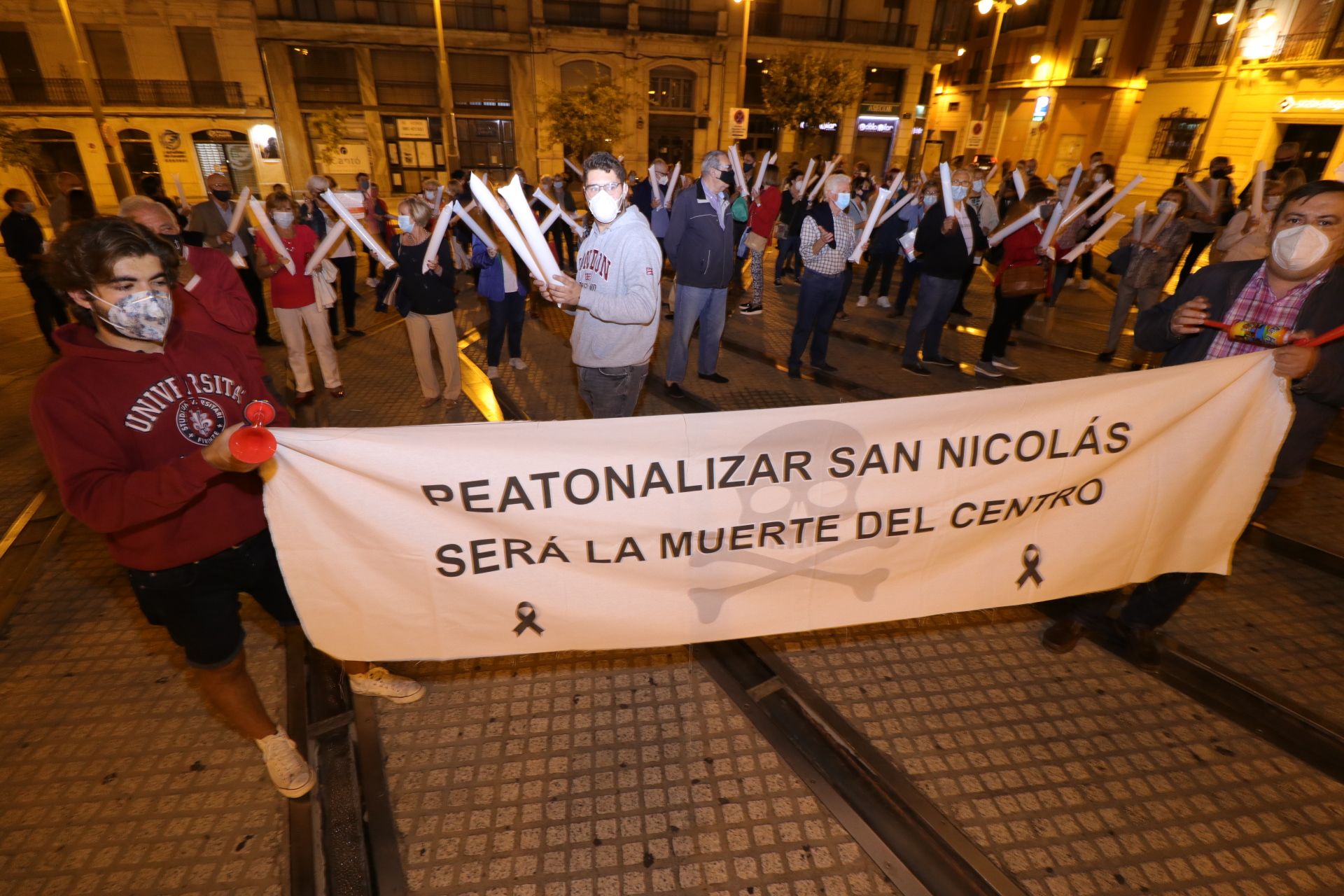 Nueva protesta de los vecinos contra el plan de peatonalización del centro de Alcoy