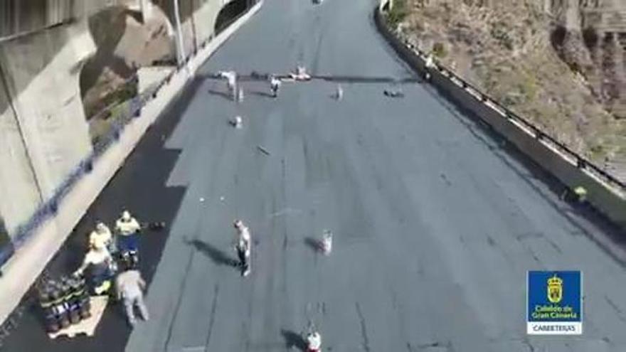 Las obras del Guiniguada, a vista de pájaro