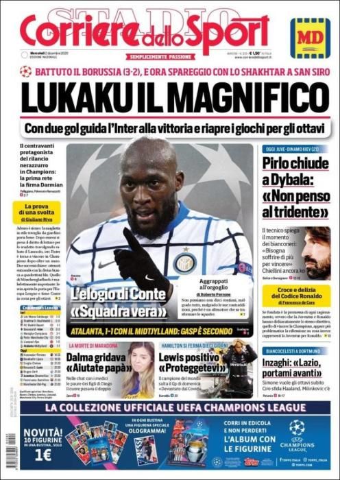 Portada CORRIERE DELLO SPORT 2 diciembre 2020