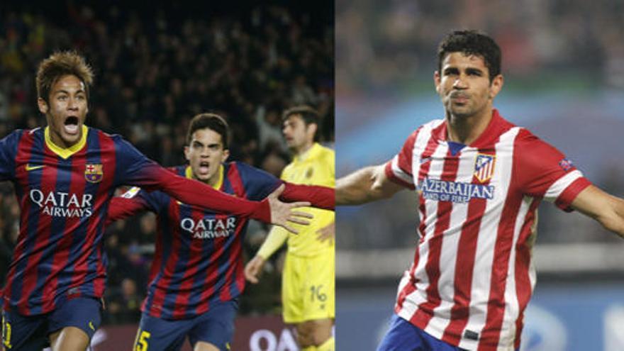 Los futbolistas Neymar y Diego Costa.