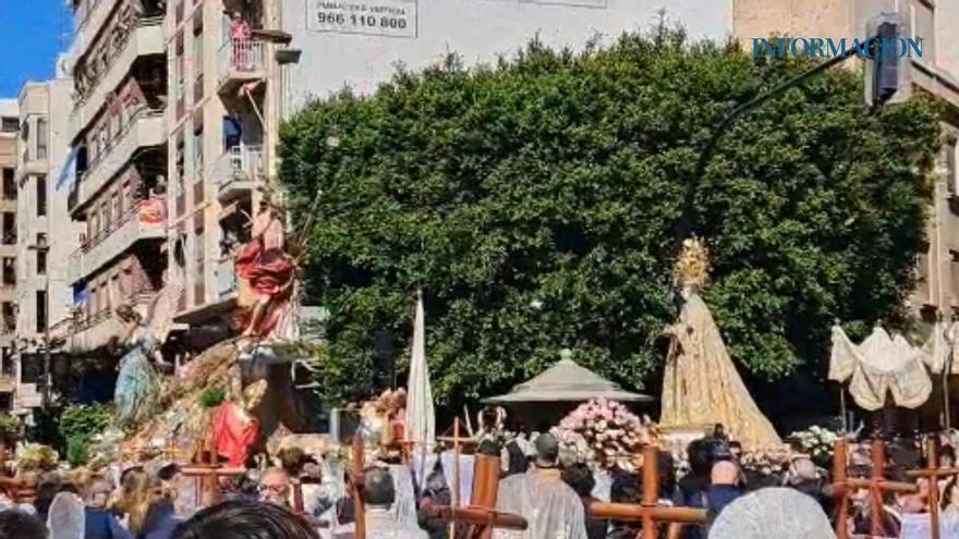 Así ha sido el encuentro entre Cristo Resucitado y la Virgen de la Asunción en Elche
