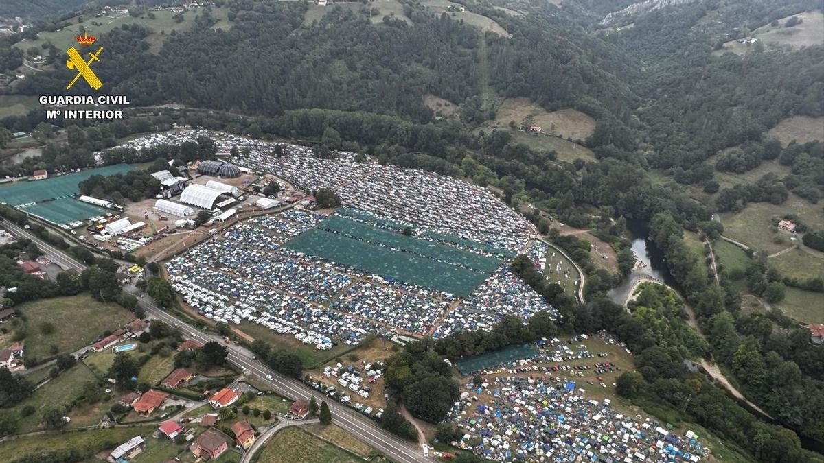 Imagen aérea del festival.