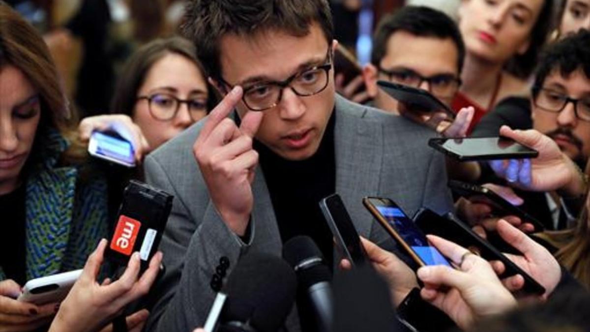 Íñigo Errejón 8Ante la prensa, el pasado jueves en el Congreso.