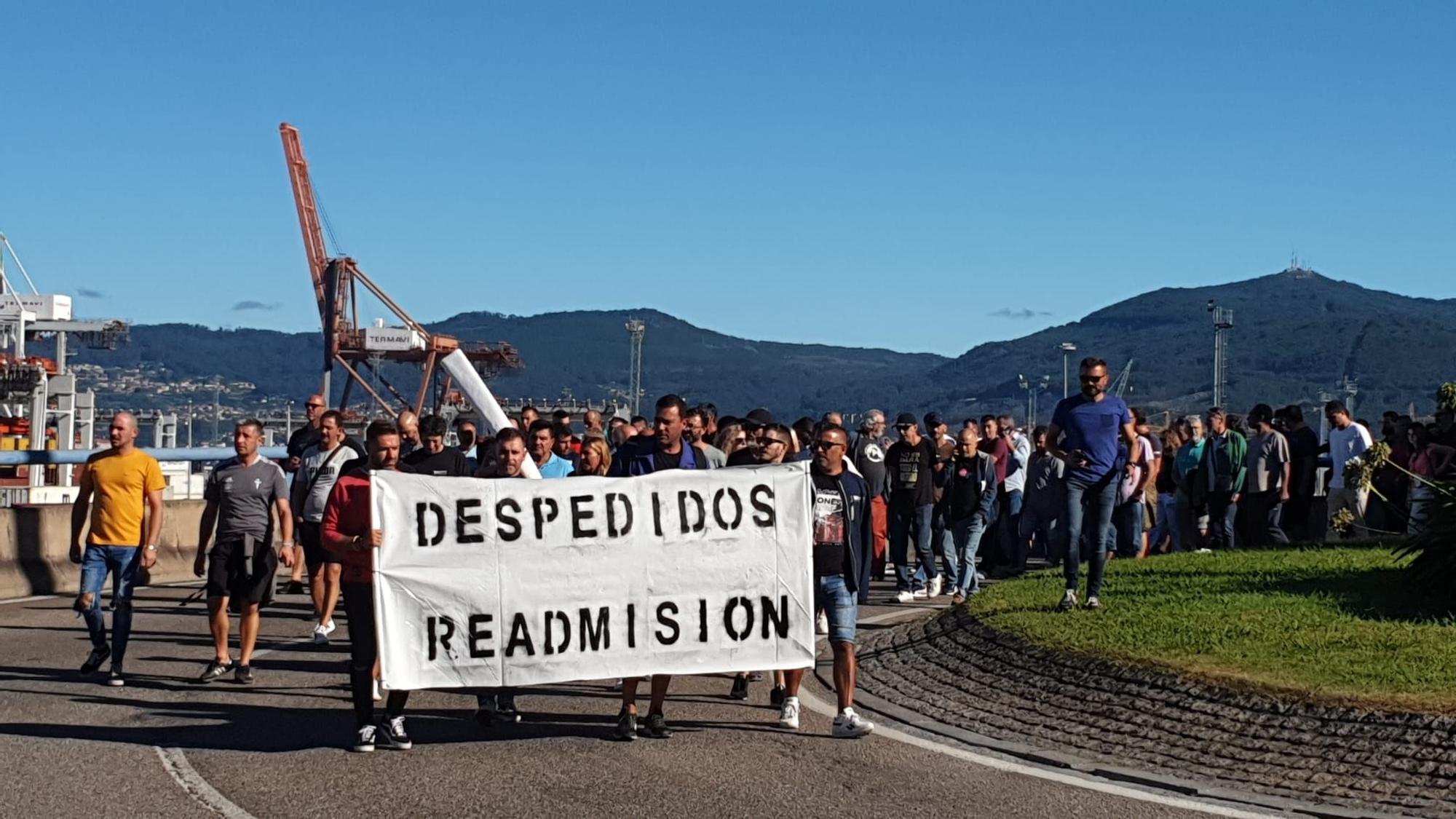 Manifestación de los trabajadores de Metalships