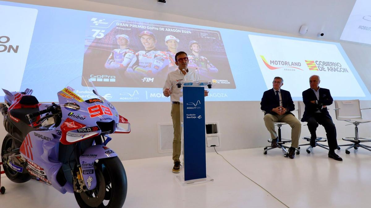 El gerente de Motorland Aragón, Jorge Panadés, durante la presentación del Gran Premio.