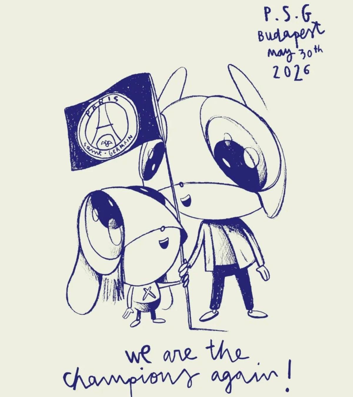 El dibujo conmemorativo de la final de la Fundación Xana.