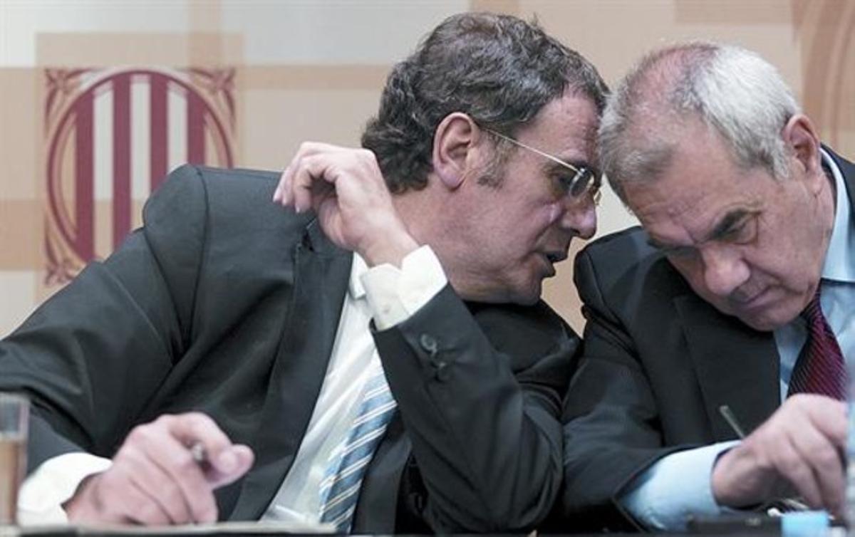 El secretari de Polítiques Educatives, Francesc Colomé (esquerra), amb el conseller Ernest Maragall durant la presentació dels resultats. El secretari de Polítiques Educatives, Francesc Colomé (esquerra), amb el conseller Ernest Maragall durant la presentació dels resultats.