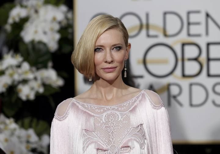 Cate Blanchett arrives at the 73rd Golden Globe Awards in Beverly Hills