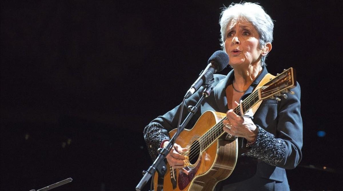 Joan Baez, en marzo del año pasado en el Palau de la Música.