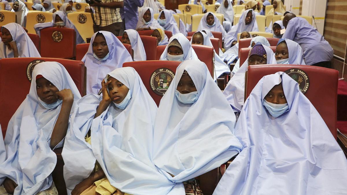 Una imagen de las niñas liberadas en Nigeria.