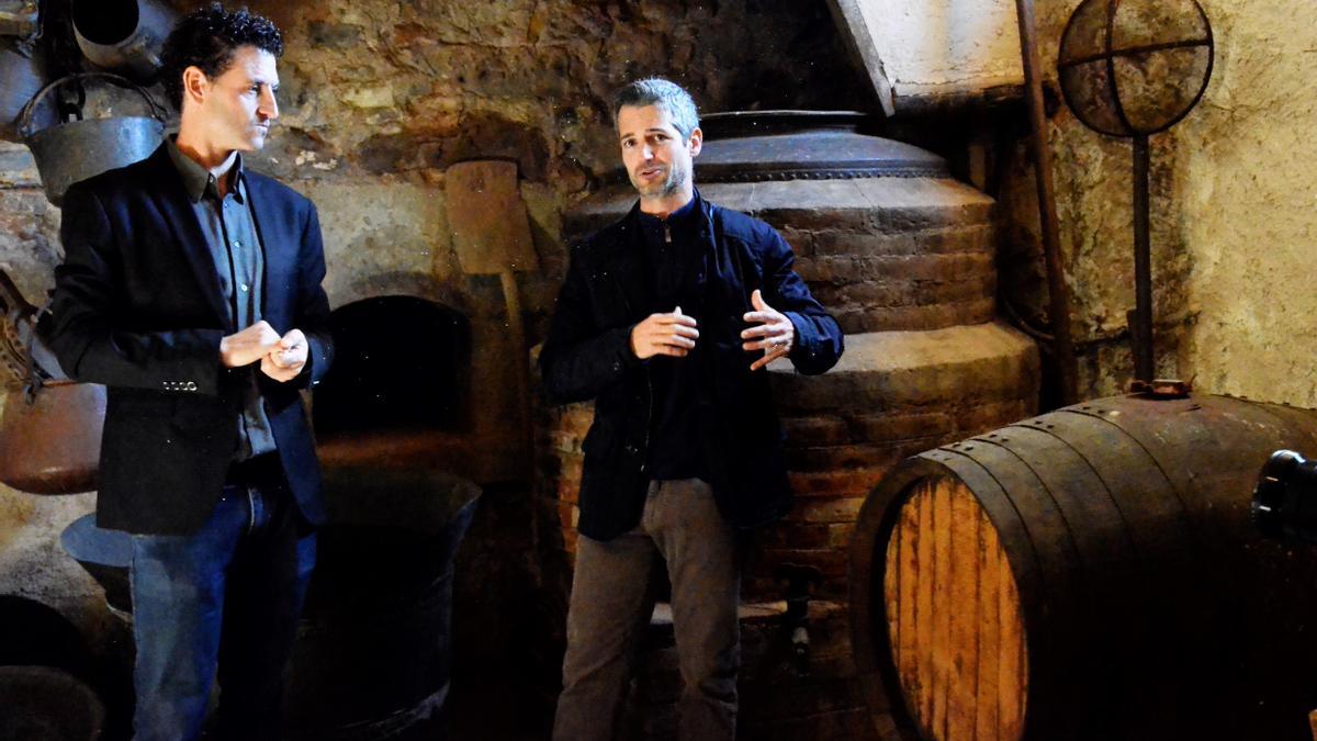 David Seijas i Ramon Roqueta en la presentació del projecte del primer vi dolç reinterpretant el vi calent