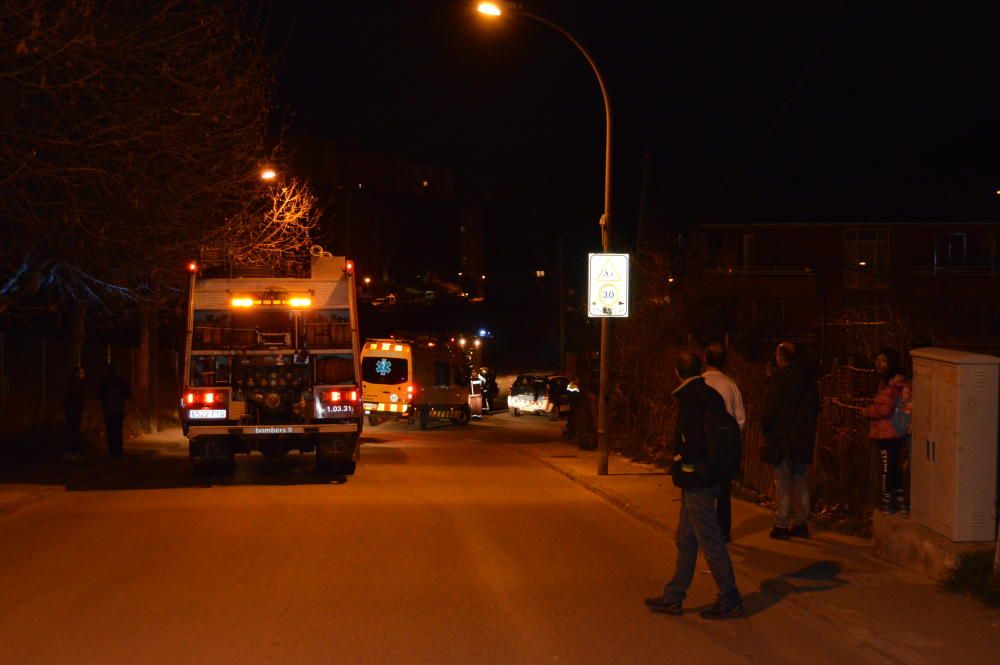 Incendi en una nau tèxtil, a Berga