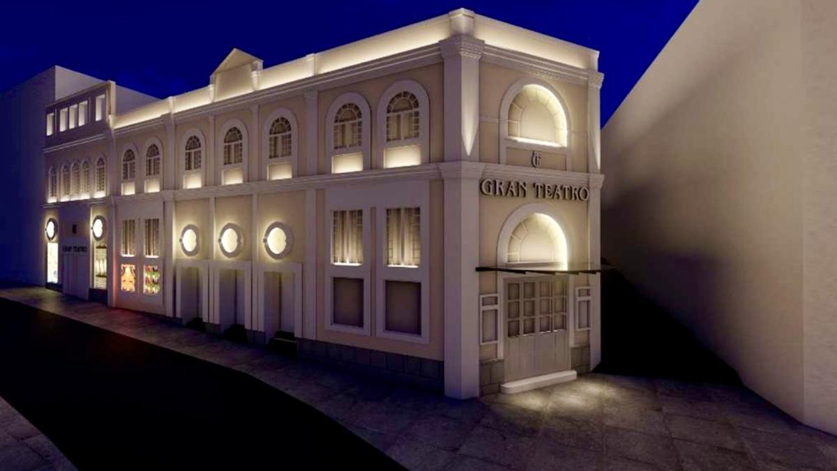 Infografía de uno de los proyectos presentados: ‘Adecuación de las fachadas del Gran Teatro de Cáceres’ de la arquitecta Alba M. Tomé.