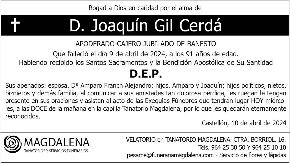 D. Joaquín Gil Cerdá