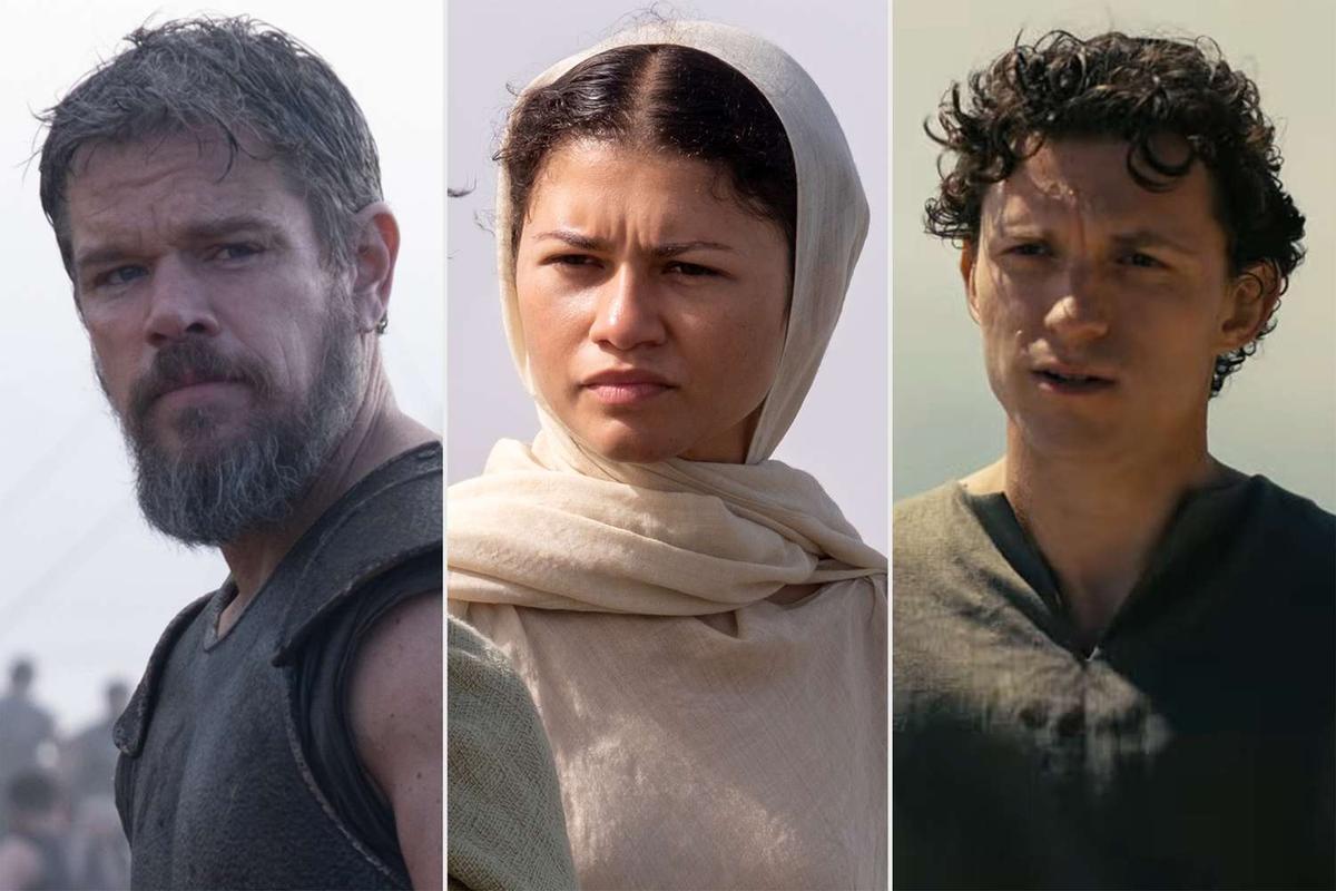 Matt Damon, Zendaya y Tom Holland en 'La Odisea', que se estrena el 17 de julio.